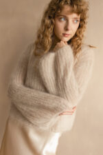 Sweter damski z moherem Mellow beżowy
