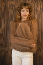 Sweter damski z moherem Mellow camel